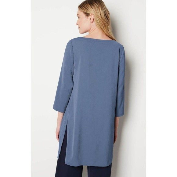 NWT Womens Plus Size 1X J. Jill Easy Care Boat Neck Tunic Top in Moonlit Blue - Picture 4 of 7